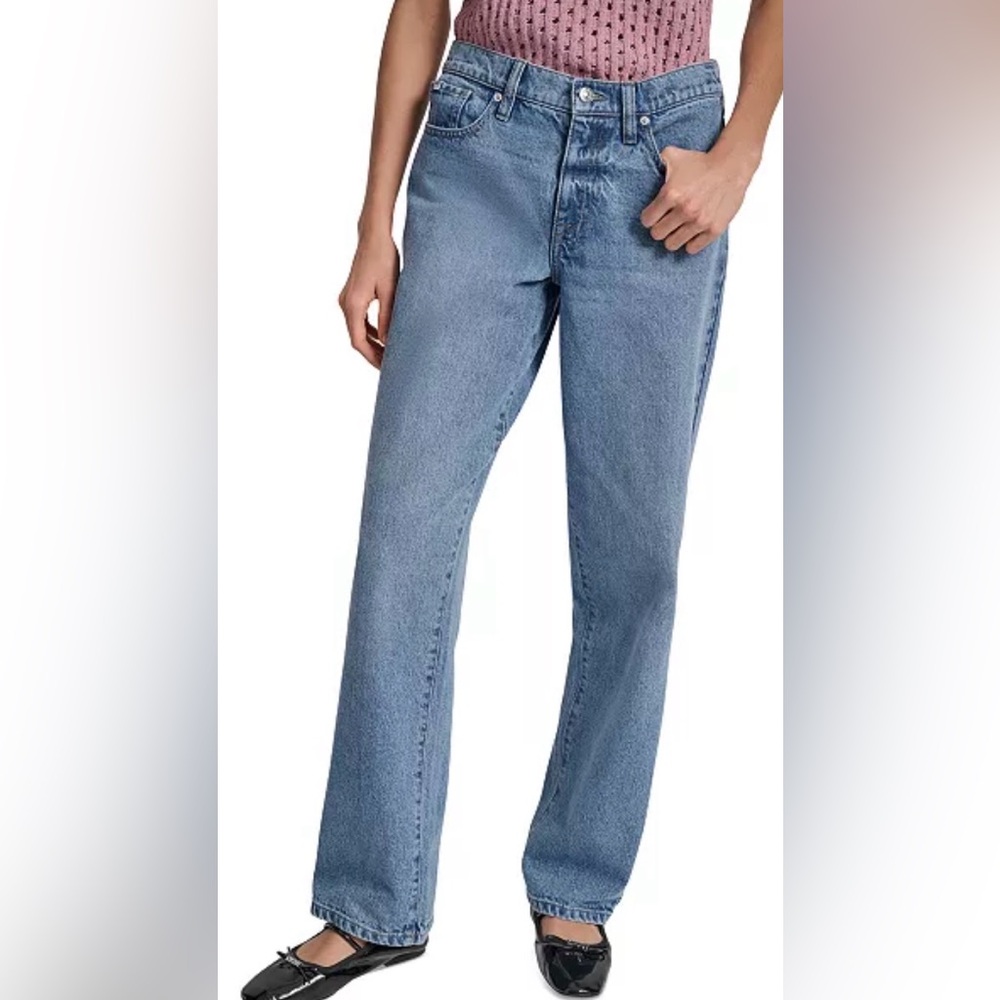 DKNY Mid-Rise Relaxed Straight Jeans